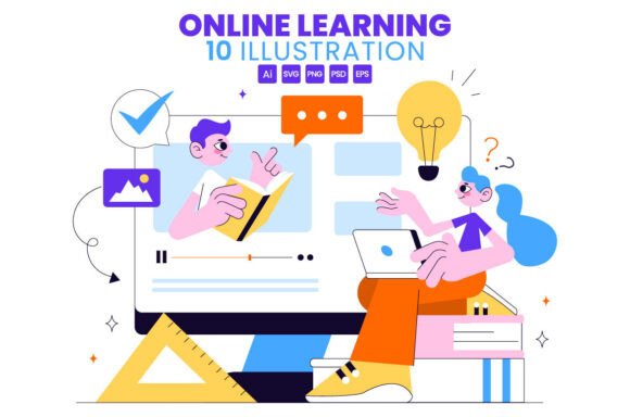 10 Online Learning Platform Illustration Graphics Review