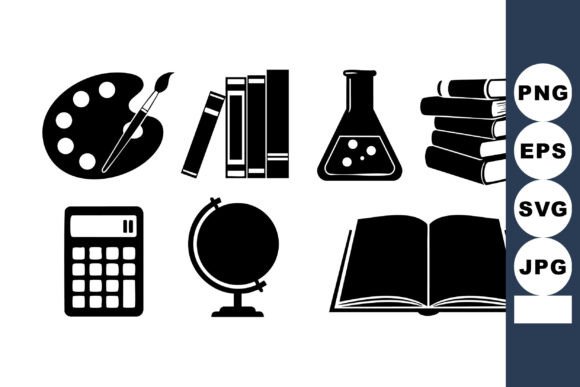 Education Icons Vector Set: Graphics for Crafts & Branding