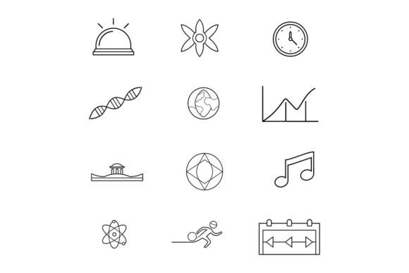 Education Line Art Vector Icon Set: Graphics and Icons for Crafters