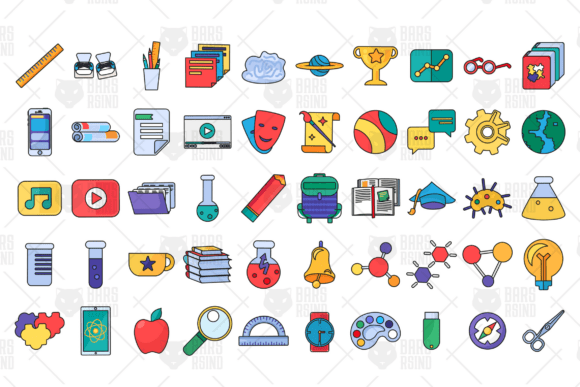 Education Set Graphics and Icons Review for Sellers