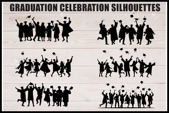 Joyful Graduation Group Silhouettes Graphics & Illustrations Review