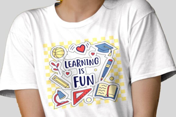 Learning is Fun School Illustration Graphics and T-Shirt Designs