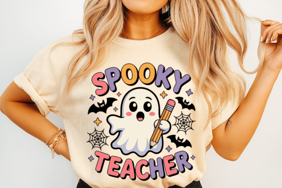 Spooky Teacher Cute Halloween Design Graphics and T-Shirt Designs