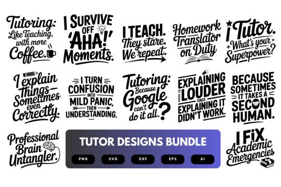 Tutor SVG Bundle: Graphics and Crafts for Educator Products
